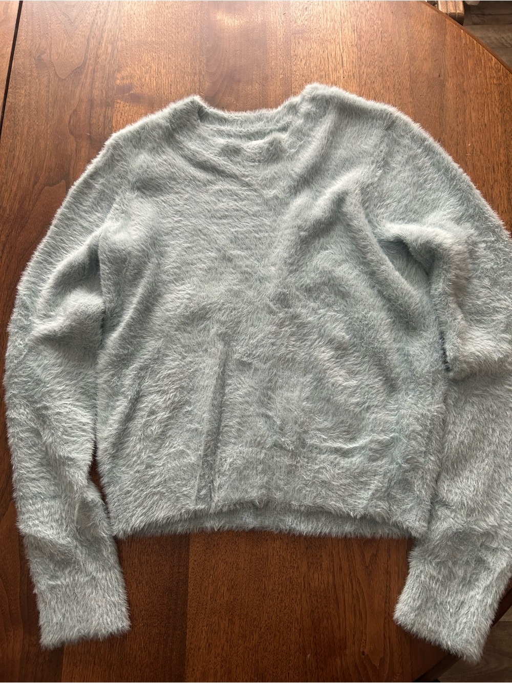 Sunday Best Light Blue Fuzzy Crewneck Sweater